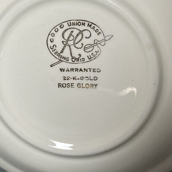 Dinner Plates 10" Royal China Rose Glory 24 Kt Gold-Set 12-Vintage 1950s - Picture 13 of 16